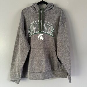 Section 101 Knights Apparel Michigan State‎ Spartan Hoodie | Heather Grey+Green